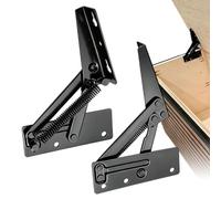 Charnières d'Armoire Support Métallique Triangle Pliable à Ressort pour | 1 Paire de Charnières pour Coffre à avec Séparation pour Meuble Canapé Lit Coffre Coffret
