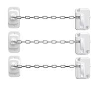 Charnières de fenêtre, Verrous de sécurité for limiteur fenêtre, auto-adhésifs, sans perçage, réglables for la des fenêtres(Silver3pcs)