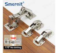 Charnières de meubles sans poinçon pour armoires de cuisine, charnières de porte de garde-robe avec vis, quincaillerie de meubles 1pc Hydraulique 4 pouces