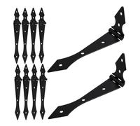 Charnières de Portail de Clôture en Fer Noir, Lot de 10 | Remplacement pour Porte de Jardin, Design Décoratif Sobre, Usage Polyvalent et Charge Élevée