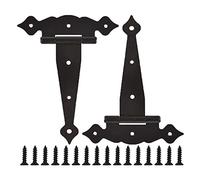 Charnières de porte robustes de 8 pouces, Style sangle, charnière décorative en dentelle, porte de hangar, porte de grange, charnière de porte en bois, 2 pièces avec vis
