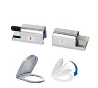 Charnières de siège de toilette à fermeture douce, dégagement facile, angle d'ouverture 115 °, nettoyage rapide, angle fermeture -5 °, kit fixation charnières siège toilette