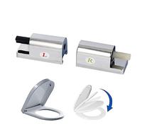 Charnières de siège de WC à fermeture douce, charnières siège toilette à dégagement facile, angle d'ouverture nettoyage rapide 115 °, angle fermeture -5 °, kit fixation