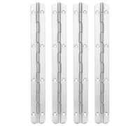 Charnières piano inox réglables en acier inoxydable 4 pièces | Pour coffres à outils et plaques métalliques, finition argentée, ouverture fluide et résistance durable, pour boîtes en