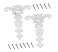 Charnières Rétro en Fer pour Portail, 2 Pièces, 8 Trous | Installation Facile, Usage Pratique et Silencieux, Design Simple, Blanc, pour Portes de Comptoir et Camping-cars Légers
