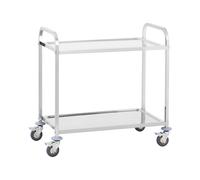 Chariot en acier inoxydable à 2 étagères