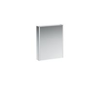 Châssis 25 armoire de toilette, éclairage vertical, éclairage d'ambiance, 750x600, arrêt à gauche, H4084519001451, Exécution: verre blanc / arrière laqué