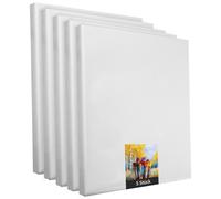 Châssis à tige - 5 pièces - 80 x 100 cm - toile blanche en polyester pour artistes - à peindre - déjà tendue - convient pour les peintures acryliques ou textiles