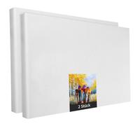 Châssis à toile - 2 pièces - 70 x 100 cm - toile blanche en polyester pour artistes - à peindre - déjà tendue - convient pour les peintures acryliques ou textiles