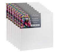 Châssis Cretacolor 30 x 30 cm - Lot de 8 - Kit de toiles - Toiles de peinture haut de gamme sur châssis en bois - Toile en coton pour l'acrylique, l'huile et les techniques mixtes