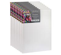 Châssis Cretacolor 30 x 40 cm - Lot de 8 - Kit de toiles - Toiles de peinture haut de gamme sur châssis en bois - Toile en coton pour acrylique, huile et techniques mixtes