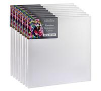 Châssis Cretacolor 40 x 40 cm - Lot de 8 - Kit de toiles - Toiles de peinture haut de gamme sur châssis en bois - Toile en coton pour acrylique, huile et techniques mixtes