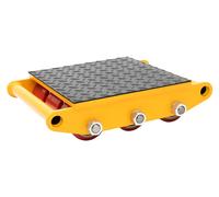 Châssis de machine - Roulettes pour meubles de forte capacité - Charge maximale de 15 tonnes - 9 roulettes en polyuréthane - Charge normale de 7 tonnes - Acier allié - Jaune