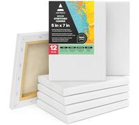 Châssis Entoilé â Peindre Arteza - 12 Toiles Coton de 5x7 Pouces (12.7x17.8 cm) | Idéal Peinture à Huile, Acrylique et Média d'Art Humide | Pour Artiste Professionnels et Amateurs