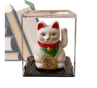 Chat Agitant,Décor à Énergie Solaire Automatique pour Voiture - Maneki-neko à énergie solaire - Pour Bureau, Tableau de Bord, Cadeau Anniversaire, Mariage, Nouvel An Chinois, Emménagement, Salon