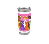 Chat amoureux des chats drôles Art pour femmes et filles chats mignons Gobelet isotherme en acier inoxydable double paroi