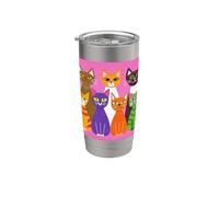 Chat amoureux des chats drôles Art pour femmes et filles chats mignons Gobelet isotherme en acier inoxydable double paroi