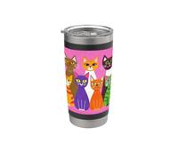 Chat amoureux des chats drôles Art pour femmes et filles chats mignons Gobelet isotherme en acier inoxydable double paroi