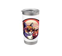 Chat au grand sanctuaire d'Inari, Fushimi Japon Gobelet isotherme en acier inoxydable double paroi
