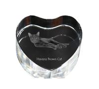 Chat brun de La Havane - horloge en cristal avec photo de chat, horloge de table en forme de cœur, horloge sur pied personnalisée de la marque Art-Dog
