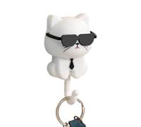 chat étanche forte capacité de charge dessin animé lunettes de | Crochets adhésifs pour sac de chaton décoration clés vestes chapeaux