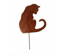 Kapaga - Figurine de jardin en rouille - Métal - Rouille noble - Chat - Hauteur 30 cm