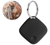 Chat Localisateur Mini Localisateur d'Article Bluetooth, Localisateur d'Objets Android Key Finder Anti-Perte avec Porte Clés Localisateur pour Retrouver Clés, Portée de 15 m(Le Noir)