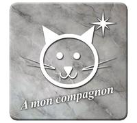 Chat Marbre Gris (20x20cm) - Sticker/Autocollant