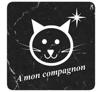 Chat Marbre Noir (10x10cm) - Sticker/Autocollant