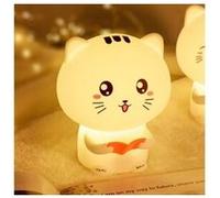Chat mignon allume la veilleuse de nuit en silicone organique usb lampe chevet rechargeable bébé - rose Rose G