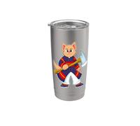 Chat Pompier Hache Pompiers Gobelet isotherme en acier inoxydable double paroi