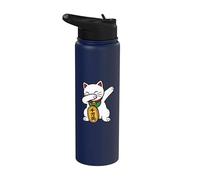 Chat porte-bonheur mignon Maneki Neko Kawaii Anime Art japonais Stainless Steel Insulated Water Bottle
