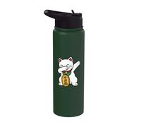 Chat porte-bonheur mignon Maneki Neko Kawaii Anime Art japonais Stainless Steel Insulated Water Bottle