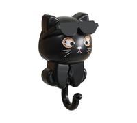 Chat | Porte-clé mural mignon avec lunettes de | Crochet adhésif décoratif | Crochet de gravité créatif | Chat de dessin animé sur lunettes de soleil | Hooks for Wall