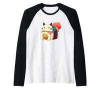 Chat Sushi Mignon Kawaii Anime Neko Japonais Manche Raglan
