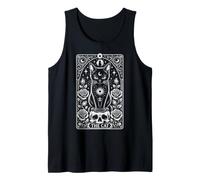 Chat Tarot Gothique Occulte Rose Crânes Art Lune Femmes Filles Débardeur