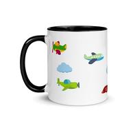 Chatcripant Tasse Enfant Avions Chien Chat Médiéval Petit-Déjeuner Petite Fille Garçon Céramique Mug Micro-ondable Gobelet Réutilisable Design École Noel Chevalier Princesse Cadeau Noël (Avion)