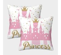 Château de la Princesse - Thème Royal Rose Housse Coussin 2 Pièces Art Taie d'oreiller Decoratif Housses Coussin Canapé Chaise Lit Jardin Chambre 40x40cm