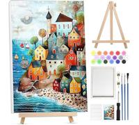 Château Peinture par Numéros Adultes Avec Cadre, Kit Paysage Numero pour Débutants Adultes landscape06 PEINTURE AU NUMERO