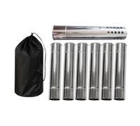 Chatonshen 6x Tuyau de Cheminée Droit pour Poêle de Camping avec Sac de Rangement et évacuation Des Fumées pour Poêle à Bois de Camping et de Randonnée