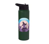 Chats violets thème Halloween chapeau de sorcière chaudron Stainless Steel Insulated Water Bottle