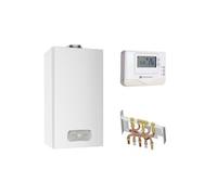 Chaudière Gaz BasNox Inoa Nox Chaffoteaux 24 kW / VMC Complète (Douilles + Dosseret) avec Thermostat Filaire Gris G