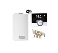 Chaudière gaz basnox inoa nox chaffoteaux 25 kw / cheminée complète (douilles + dosseret) avec thermostat connecté G