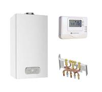 Chaudière Gaz BasNox Inoa Nox Chaffoteaux 25 kW/Cheminée Complète (Douilles + Dosseret) avec Thermostat Filaire