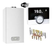Chaudière gaz basnox inoa nox chaffoteaux 25 kw / cheminée complète (douilles + dosseret) avec thermostat connecté G