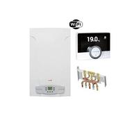 Chaudière Gaz BasNox Luna ST Blue Compact 2.24 Chappée 24 kW / VMC Complète (Douilles + Dosseret) avec Thermostat Connecté