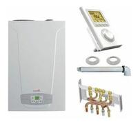 Chaudière Gaz Condensation Initia + Duo Chappée 25 kW Complète (Ventouse + Douilles + Dosseret) avec Thermostat Filaire