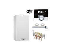 Chaudière Gaz Condensation Inoa Green Chaffoteaux 25 kW Complète (Ventouse + Douilles + Dosseret) avec Thermostat Connecté Gris G