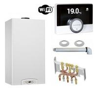 Chaudière Gaz Condensation Inoa Green Chaffoteaux 25 kW Complète (Ventouse + Douilles + Dosseret) avec Thermostat Connecté Gris G