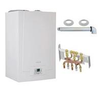 Chaudière Gaz Condensation MPX BIC De Dietrich 33 kW Complète (DOSSERET + DOUILLES + VENTOUSE) Gris G